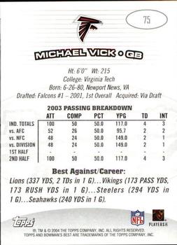 2004 Bowman's Best #75 Michael Vick Back