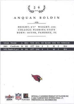 2004 Fleer Inscribed #29 Anquan Boldin Back