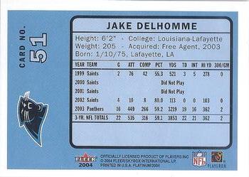 2004 Fleer Platinum #51 Jake Delhomme Back