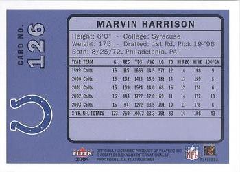 2004 Fleer Platinum #126 Marvin Harrison Back