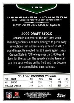 2009 Bowman Draft Picks - Red #193 Jeremiah Johnson Back