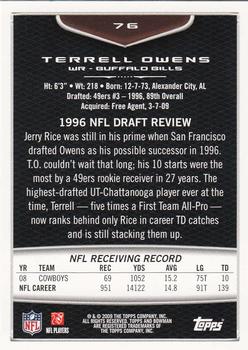 2009 Bowman Draft Picks - Red #76 Terrell Owens Back