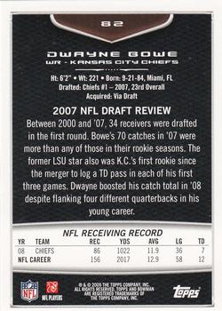 2009 Bowman Draft Picks - Red #82 Dwayne Bowe Back