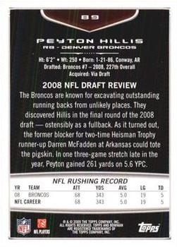 2009 Bowman Draft Picks - Red #89 Peyton Hillis Back