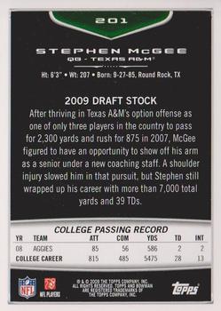 2009 Bowman Draft Picks - Red #201 Stephen McGee Back