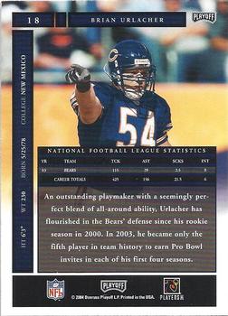2004 Playoff Honors #18 Brian Urlacher Back