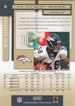 2004 Playoff Prestige #46 Mike Anderson Back