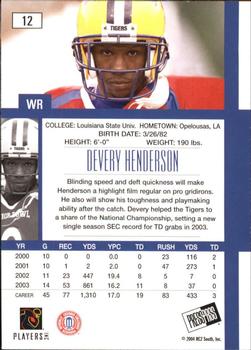 2004 Press Pass SE #12 Devery Henderson Back