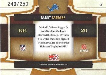 2009 Donruss Classics - Classic Singles Silver #3 Barry Sanders Back