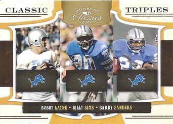 2009 Donruss Classics - Classic Triples #9 Bobby Layne / Billy Sims / Barry Sanders Front