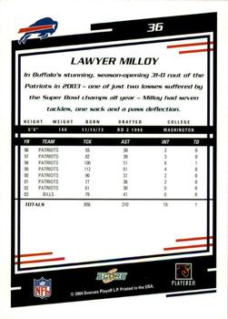 2004 Score #36 Lawyer Milloy Back