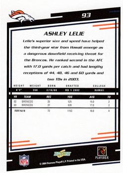 2004 Score #93 Ashley Lelie Back