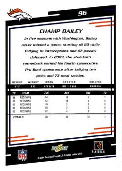 2004 Score #96 Champ Bailey Back