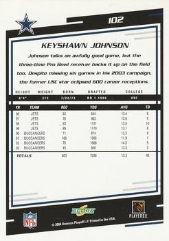 2004 Score #102 Keyshawn Johnson Back
