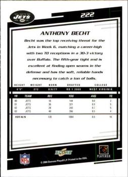 2004 Score #222 Anthony Becht Back