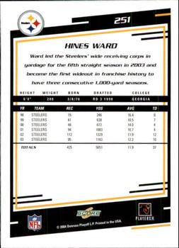 2004 Score #251 Hines Ward Back