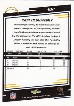 2004 Score #402 Igor Olshansky Back