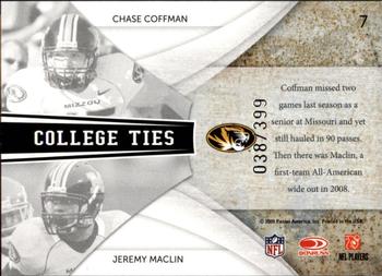2009 Donruss Elite - College Ties Combos Gold #7 Chase Coffman / Jeremy Maclin Back