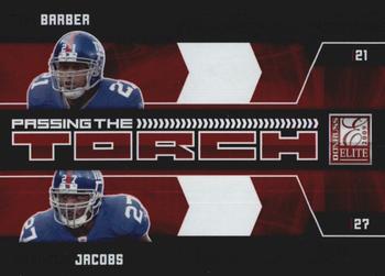 2009 Donruss Elite - Passing the Torch Red #14 Tiki Barber / Brandon Jacobs Front