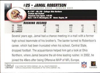 2004 Topps #6 Jamal Robertson Back