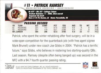 2004 Topps #10 Patrick Ramsey Back