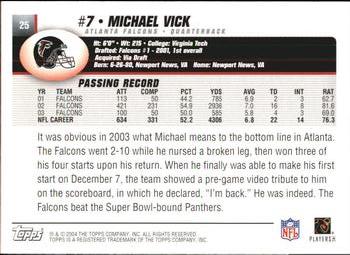 2004 Topps #25 Michael Vick Back