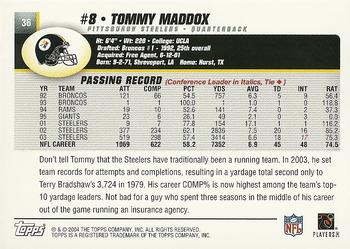 2004 Topps #36 Tommy Maddox Back