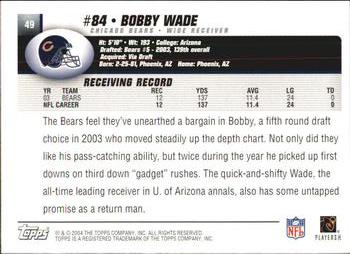 2004 Topps #49 Bobby Wade Back