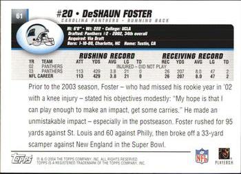 2004 Topps #61 DeShaun Foster Back