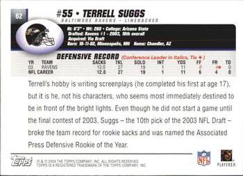 2004 Topps #62 Terrell Suggs Back