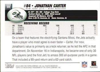 2004 Topps #84 Jonathan Carter Back