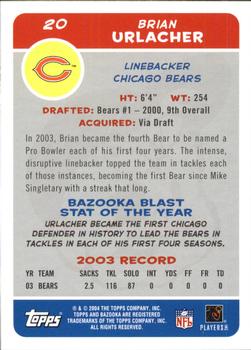 2004 Bazooka #20 Brian Urlacher Back