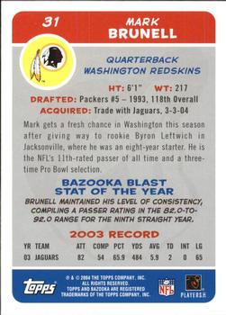 2004 Bazooka #31 Mark Brunell Back