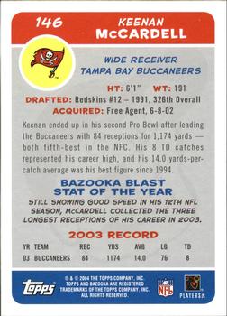 2004 Bazooka #146 Keenan McCardell Back