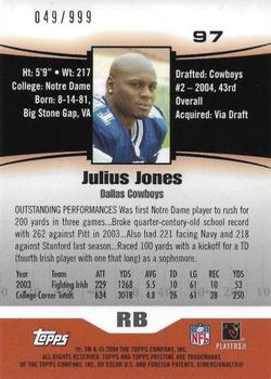 2004 Topps Pristine #97 Julius Jones Back