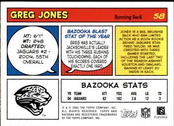2005 Bazooka #58 Greg Jones Back