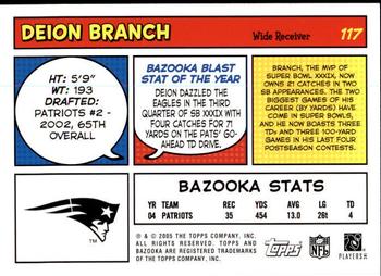 2005 Bazooka #117 Deion Branch Back