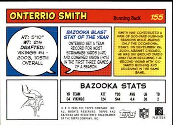 2005 Bazooka #155 Onterrio Smith Back