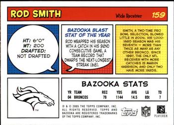 2005 Bazooka #159 Rod Smith Back