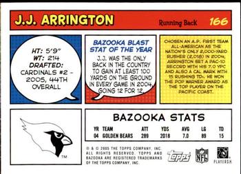 2005 Bazooka #166 J.J. Arrington Back