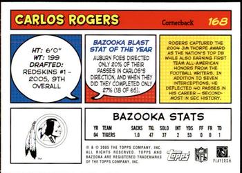 2005 Bazooka #168 Carlos Rogers Back