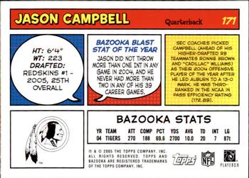 2005 Bazooka #171 Jason Campbell Back