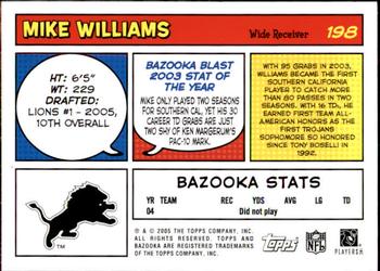 2005 Bazooka #198 Mike Williams Back