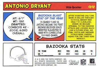 2005 Bazooka #44 Antonio Bryant Back