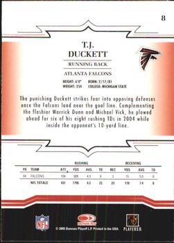 2005 Donruss Throwback Threads #8 T.J. Duckett Back