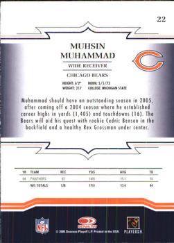 2005 Donruss Throwback Threads #22 Muhsin Muhammad Back