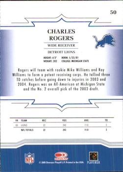 2005 Donruss Throwback Threads #50 Charles Rogers Back