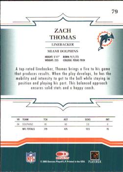 2005 Donruss Throwback Threads #79 Zach Thomas Back