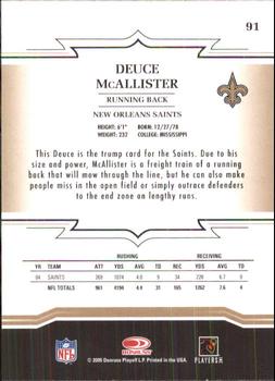 2005 Donruss Throwback Threads #91 Deuce McAllister Back