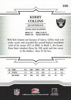 2005 Donruss Throwback Threads #106 Kerry Collins Back